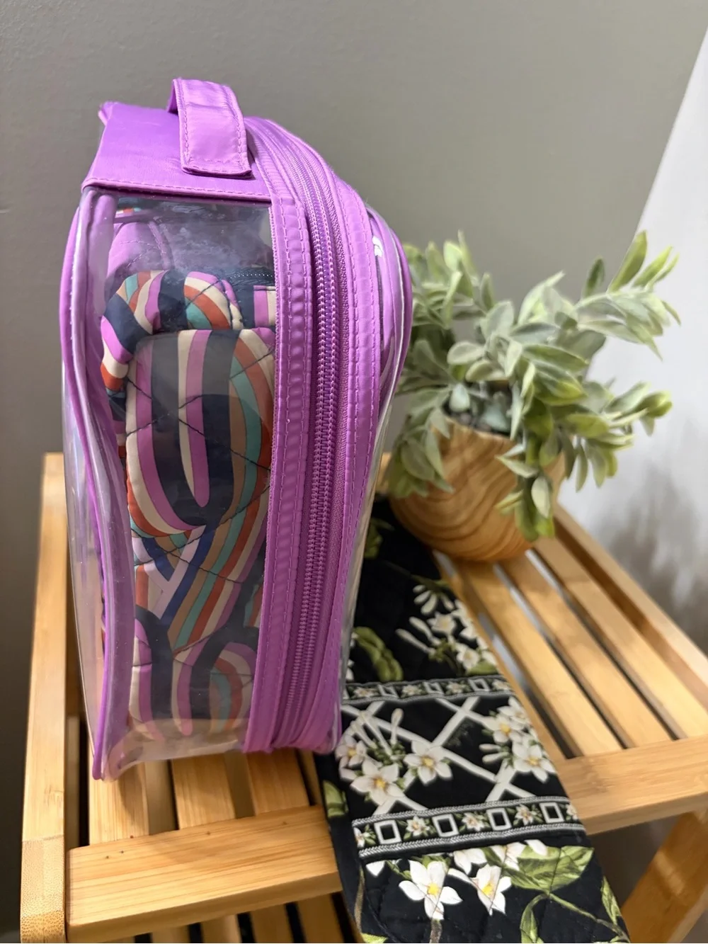 Vera Bradley Floral & Purple Clear Travel Cosmetic Set - Picture 3 of 4
